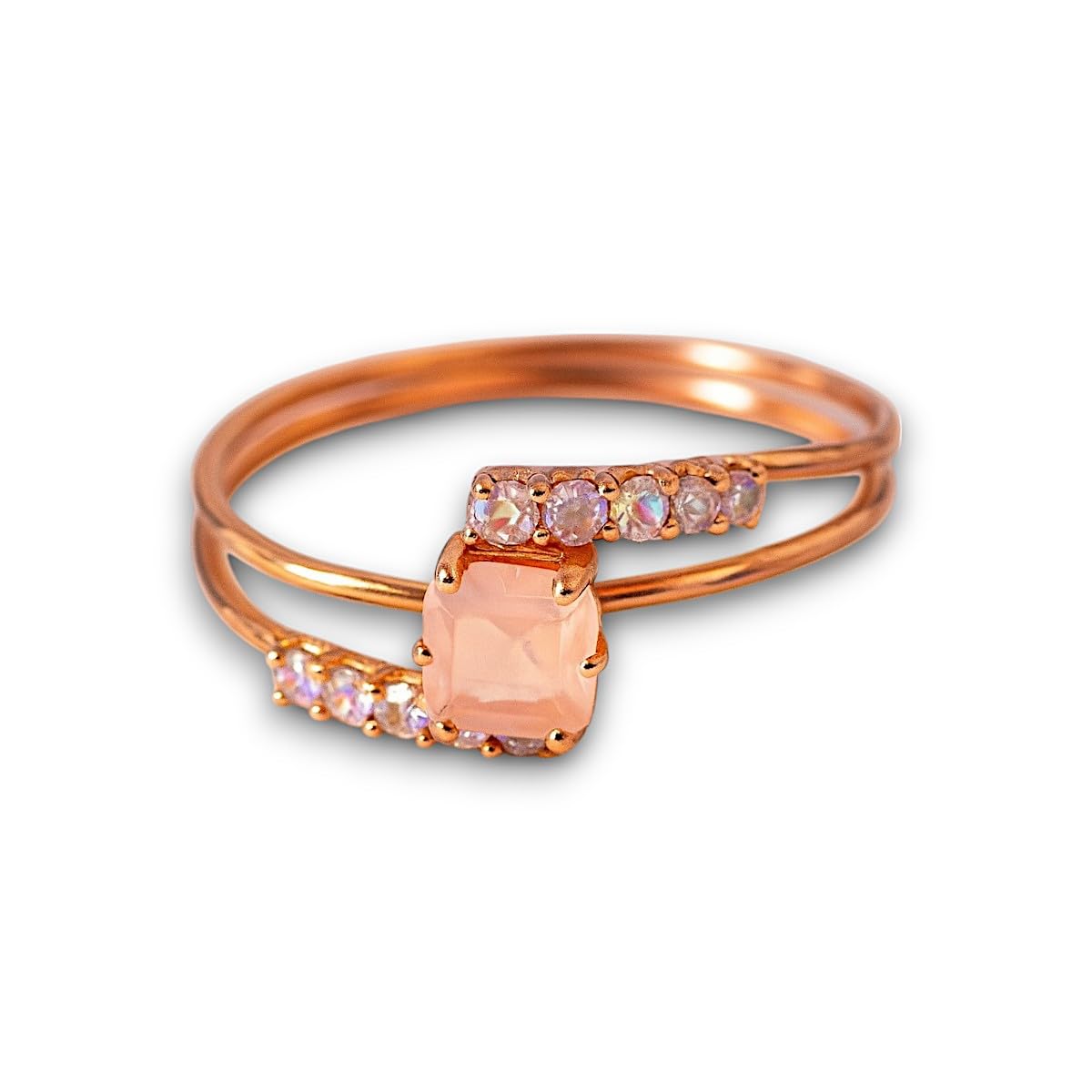 accessher American Diamond Floral Design Finger Ring | Elegant American Diamond Statement Jewellery | Stylish Gift Accessory for Women and Girls-picture-1