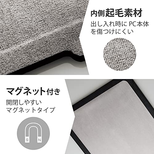 エレコム MacBook Pro 13.3インチ(2022/2020/2019/2018) MacBook Air 13.3インチ(2020/2019/2018) MacBook Air 13.6インチ(2022) パソコンケース スリーブ型 クリア 薄型スリム設計 マグネット開閉口 ブラック BM-IBCLM13BK
