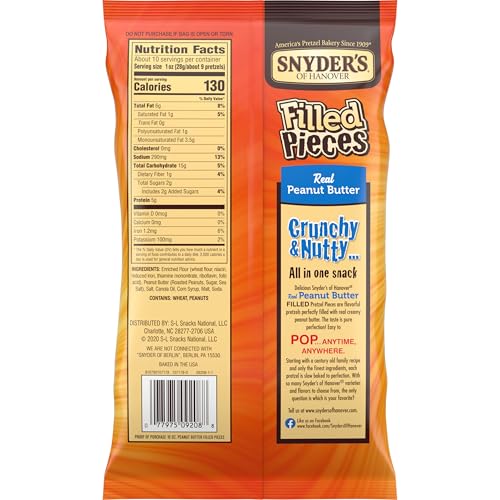 Image of Snyder's of Hanover Pretzels Pieces, Peanut Butter Filled, 10 Ounce Bag (Pack of 2)