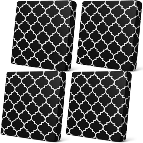Newwiee NEWWIEE-CUSH-2112 4 Pcs Patio Stretch Sofa Cushion Covers Moroccan Pattern Outdoor Cushion Covers Replacement Patio Furniture Cushion Couch Slipcovers Chair Seat Cover Soft Flexibility Protector  cover