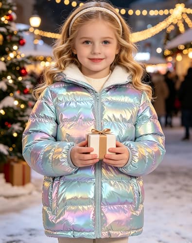 Image of Lovekider 4-12 Years Girls Hooded Puffer Jacket Warmth Padded Winter Coat