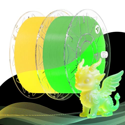 Image of Creality 3D Printer Luminous RFID Filament, Hyper RFID PLA Filament 1.75mm for 3D Printing, Glow in The Dark Filament, Bright Long-Lastin, 1KG(2.2 lbs) Spool (Yellow+Green)