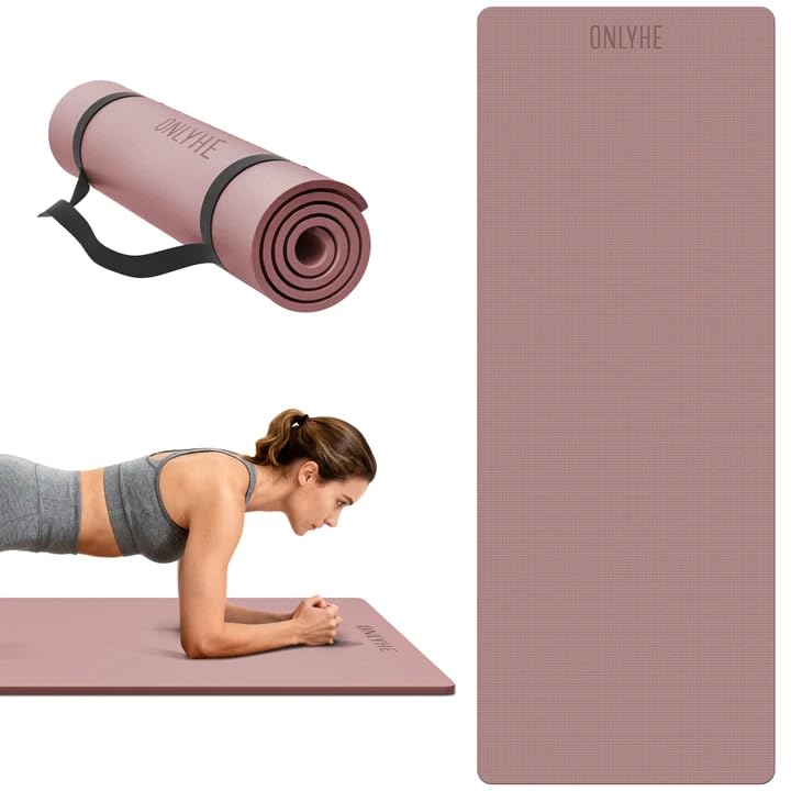 Yoga Mat Extra thick 8mm 72 x 26 Exercise mat Soft Lightweight TPE Fitness Mat with strap High
