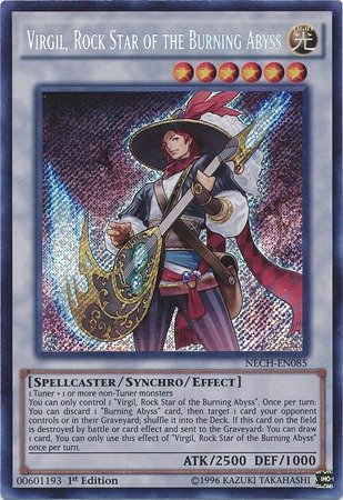 Amazon.com: YU-GI-OH! - Virgil, Rock Star of The Burning Abyss (NECH-EN085)  - The New Challengers - 1st Edition
