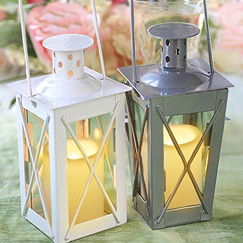 Image of Outdoor Waterproof Flameless Candle with Timer - Flickering White Plastic Battery Operated LED Lantern Light Bright Resin Electric Pillar for Outside Patio Garden Party Wedding Deco 3 inch(D)x4 inch(H)