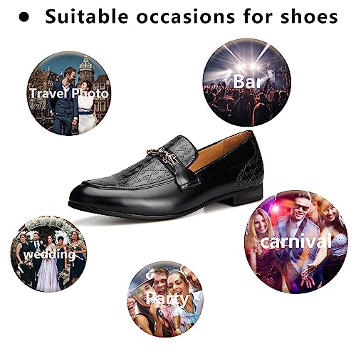 Image of Meijiana Men's Fashion Classic Microfiber PU Leather Loafers and Weeding Dress Shoes for Men