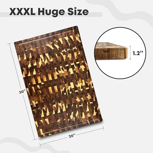 Tabla de cortar rectangular de madera de acacia 30 x 20 pulgadas miniatura 5
