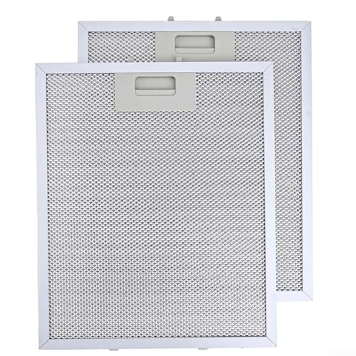 Allthingstore Filtros de aluminio para campana extractora de malla metálica de 330 x 230 x 9 mm, paquete de 2 filtros de ventilación de 5 capas, filtración de grasa, fácil instalación para campana