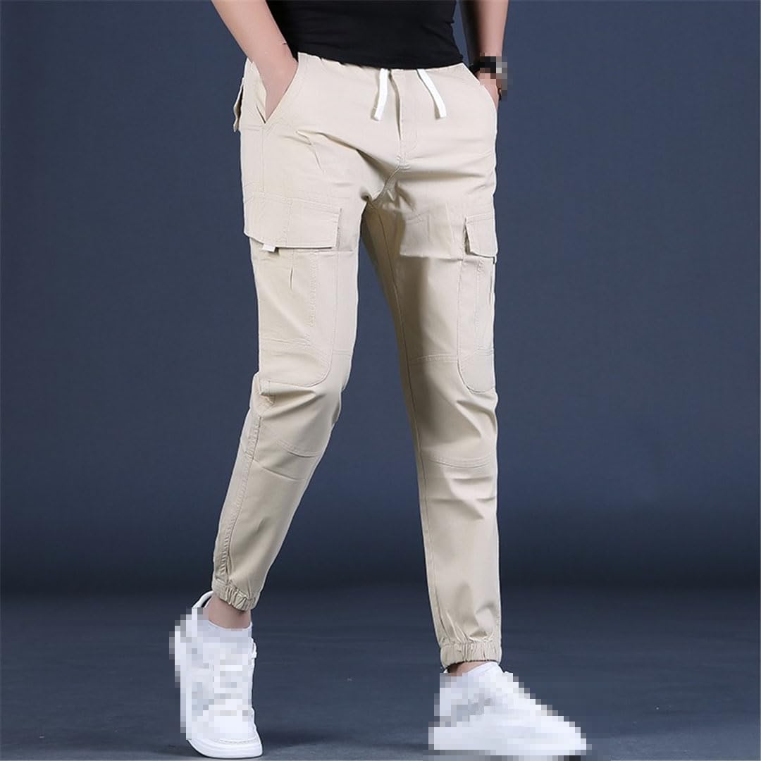 Vogrtcc Pantalones Cargo De Hombre Pantalones Ligeros De Algodón con Cordón
