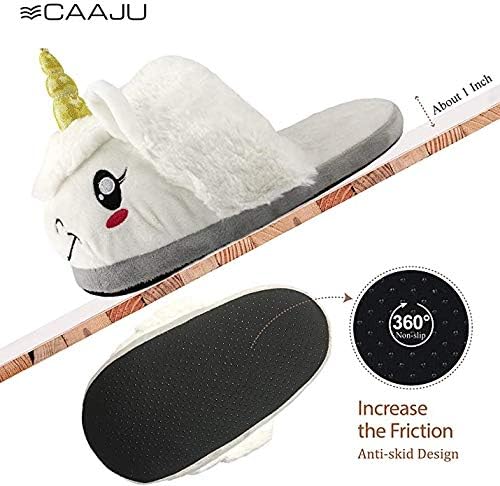 Image of Unicorn Slippers Comfy Warm Anti-Slip Kids Lightweight Indoor Cute Home Shoes