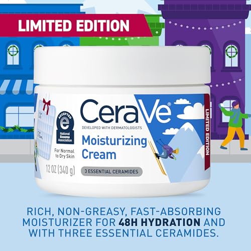 CeraVe Après Ski Moisturizing Cream, Body and Face Moisturizer for Dry Skin, Hyaluronic Acid and Ceramides, Daily Moisturizer, Oil-Free, Fragrance Free, Non-Comedogenic, Limited Edition, 12 Ounce - 5