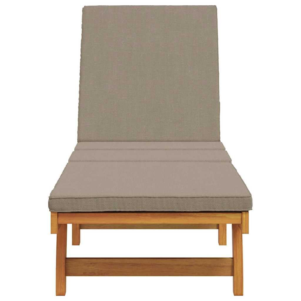 Leżak Brązowy 199 x 63 x 85 cm Lite Drewno Akacji Regulowany Oparcie Wypoczynkowy Leżak Ogrodowy z Podnóżkiem Odporny na Warunki Atmosferyczne Wygodny Fotel Relaksacyjny na Taras i Ogród