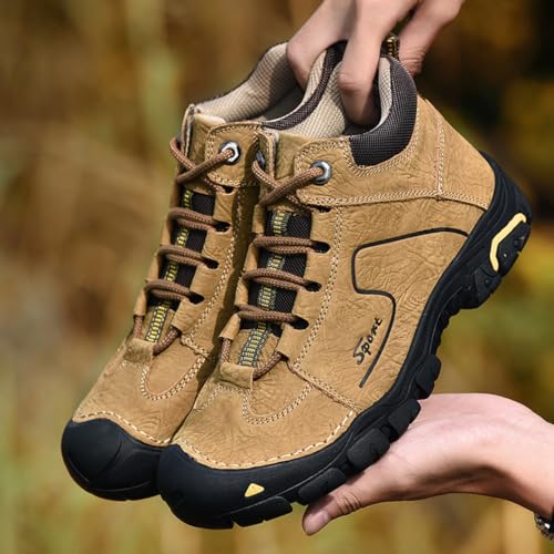 Hiking Shoes for Men Waterproof Non-Slip Durable Outdoor Travel High top Shoes Comfort Black/Brown4