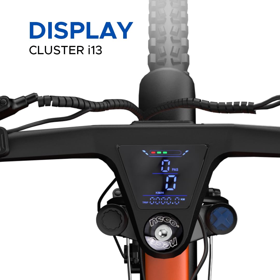 EMotorad T-Rex Pro, Bicicleta Eléctrica Urbana MTB, Display i13 Integrado, Motor 250W 40Nm, Batería Extraíble 36V 13Ah, Shimano Altus 7 Velocidades, Suspensión 100 mm, Frenos Disco, Autonomía 70 km