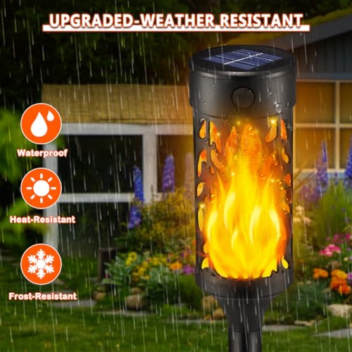 Solar Torch Lights for Outdoor Garden Decor - Set of 12
