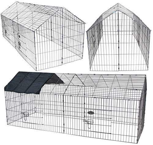 Easipet Gabled Roof Metal Pet Run for Small Animals FED74774