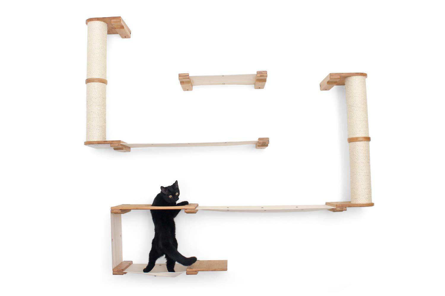 CatastrophiCreations The Roman Cat Fort - Multiple-Level Cat Hammock & Climbing Activity Center Wall-Mounted Cat Tree Shelves