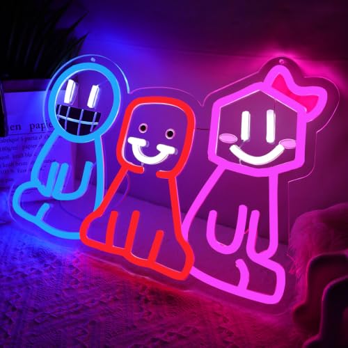 Image of Creepy Cute Came Neon Sign, Cute Cartoon Frosa LED Dimmable Wall Decor Light, Game Neon Light for Gaming Room, Bedroom & Party Background Decoration, USB Powered
