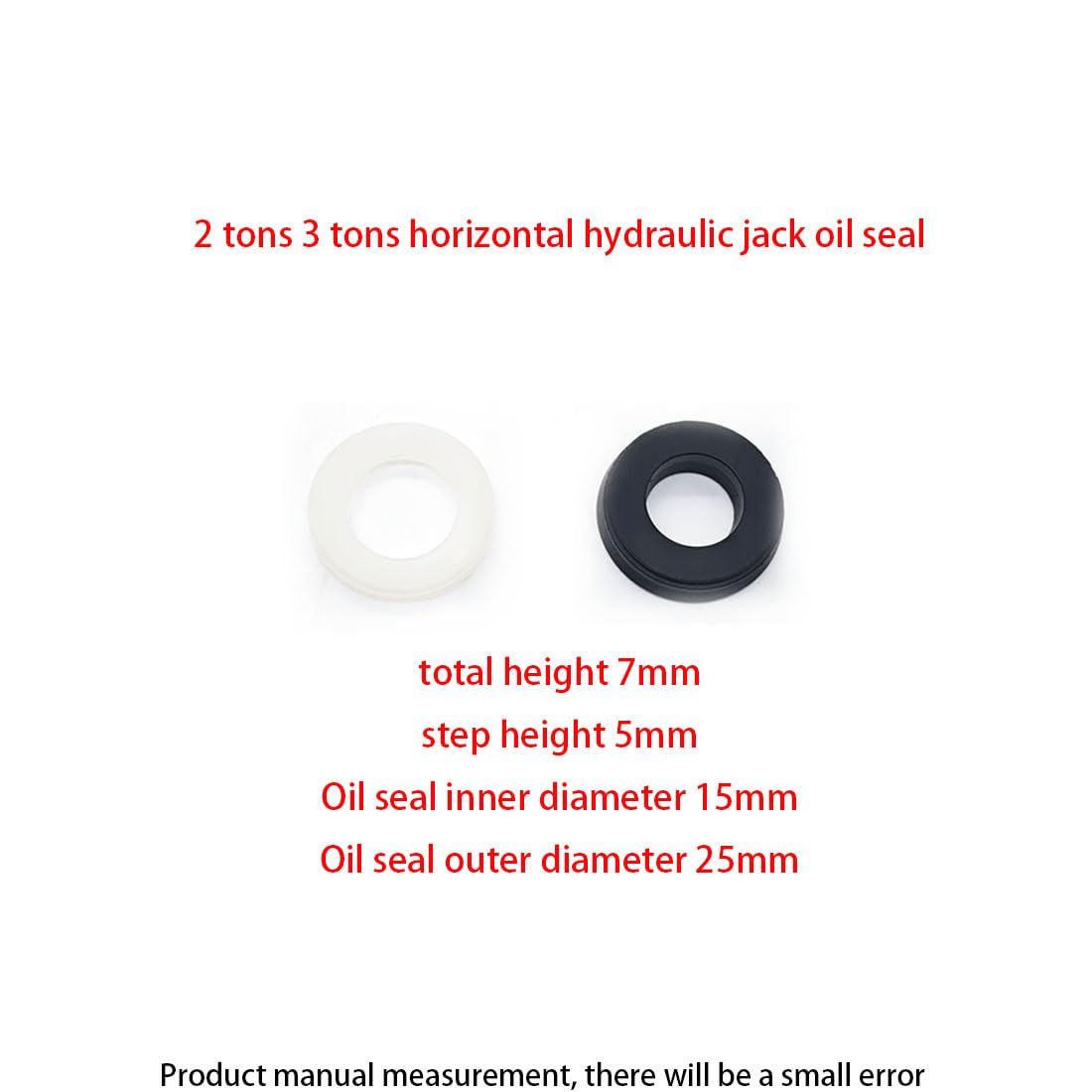 1 Pair 2 Tons 3 Tons Horizontal Hydraulic Jack Oil Seal Sealing Ring Soft Rubber Oil Seal Jack Repair Parts?25 * 15mm?