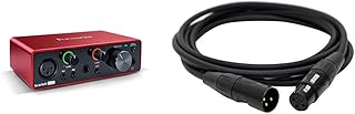 Focusrite SCARLETT-SOLO-3RD-GEN USB Audio Interface Bundle with Digiflex HXX-10 Performance series Hi-Flex 10' microphone cable