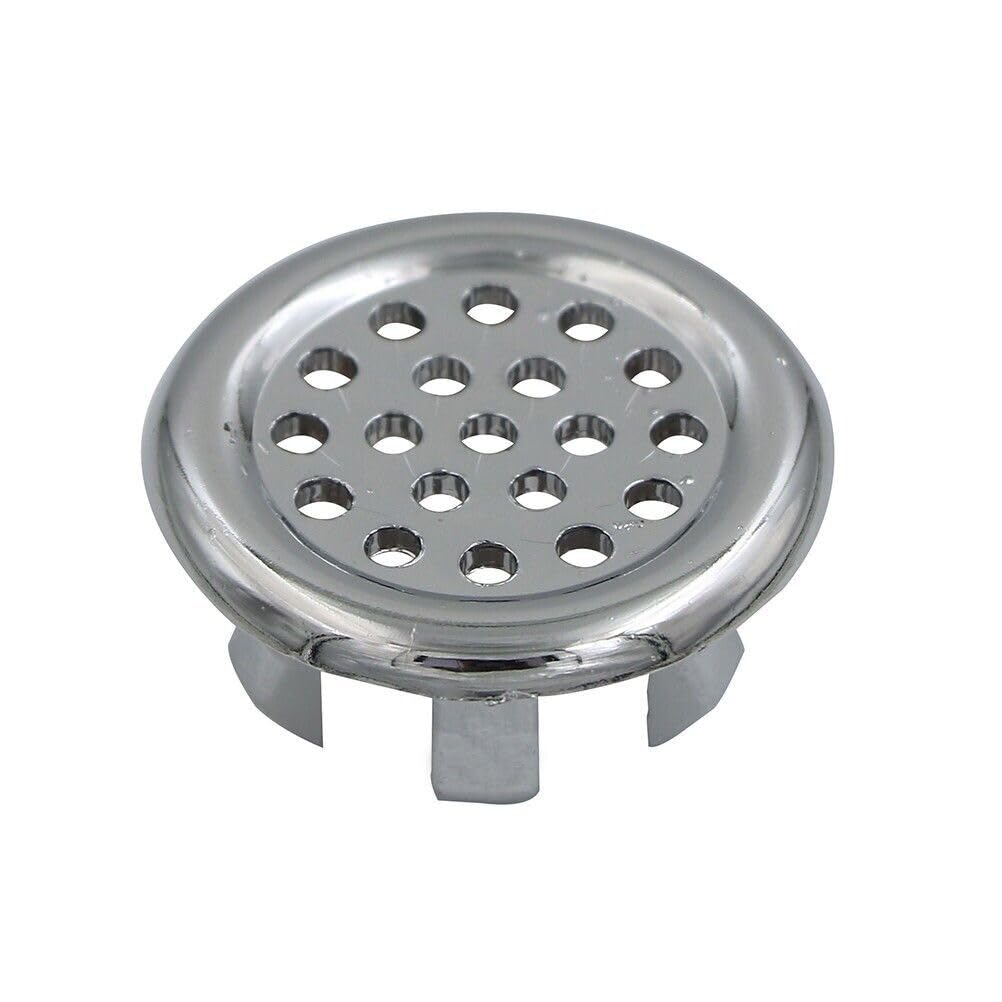 ARA CHOICE Basin Sink Overflow Ring Chrome Hole Cover Bathroom Round Trim Covers Kitchen Mesh Caps Insert Spares Silver Tone Cap Inserts 1 x