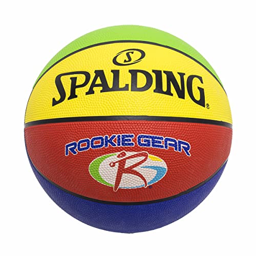 Bola de Basquete Spalding Rookie Gear Infantil, Verde, Azul, Amarelo e Vermelho, Tam. 5