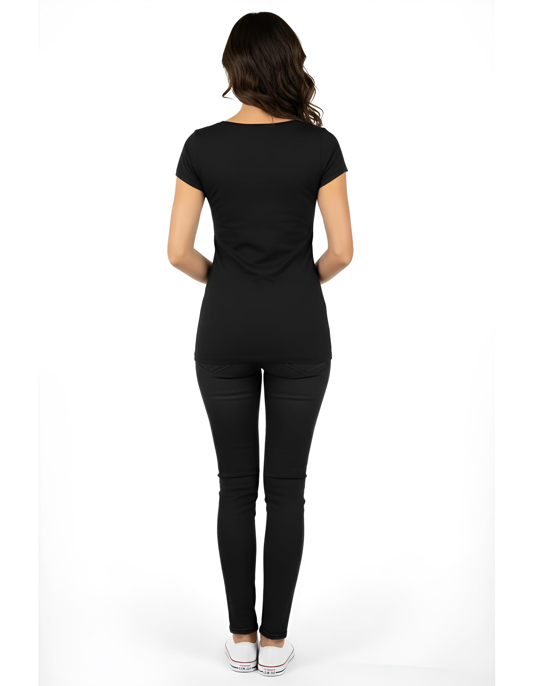 Emmalise Damen-T-Shirts, U-Ausschnitt, kurze Ärmel, 6er-Pack