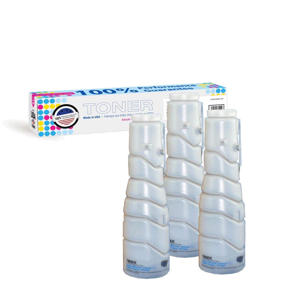 MADE IN USA TONER Compatible Replacement for Konica Minolta TN211, 8938-413 (Black, 3 cartridges)