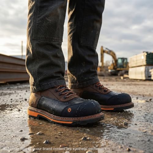 Image of SUREWAY Men's 6 inch Soft /Composite Toe Heavy Duty Waterproof Work Boot GoodyearWelt Oil /Slip Resistant Dual-Density Comfortable Outsole Crazy Horse Leather EH Construction Industrial Safety Work Boots