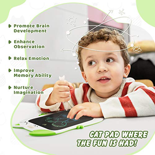 KingsDragon LCD Writing Tablet Drawing Doodle Board, Colorful Toddler Doodle Board Drawing Tablet, Erasable Reusable Electronic Drawing Pads, Educational and Learning Toy for Boys Girls(Green)