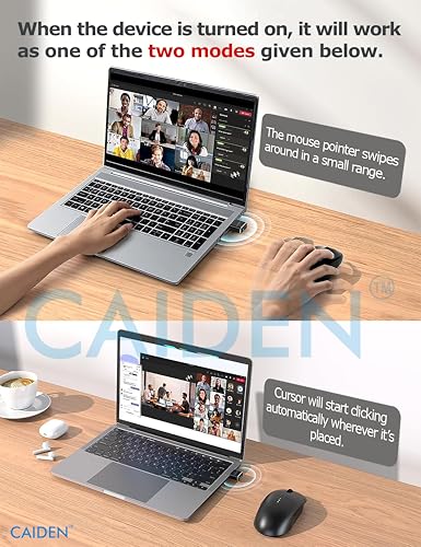Image of CAIDEN Auto Clicker Mouse & Jiggler Automatic Shaker Mover Undetectable Device with On /Off & Mode Switch | USB Plug & Play for Laptop & Desktop | Mouse Auto Clicker for Work from Home & Gaming