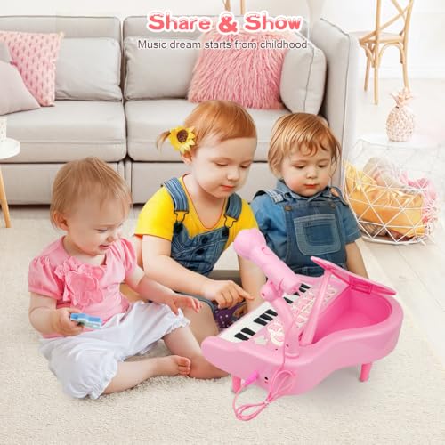 image for Love&Mini Pink Piano Toys for 1+Years Old Girls First Birthday Gifts T