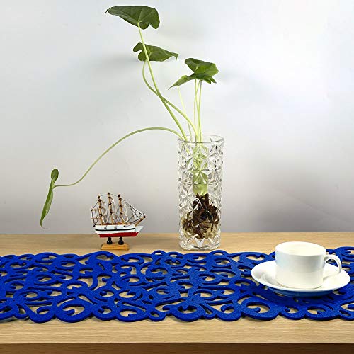 Tovaglietta Americana In Feltro - 102x29 Cm, Colore Caffè Chiaro, Design Traforato, Antiscivolo