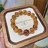 BIZTTLOG Bracelet en Perles d'œil de Tigre Naturel et d'agate Rouge for Femme, Bijou en Cristal énergétique, Porte-Bonheur, réglable, 8 mm, 10 mm, 12 mm (Or)(10mm Yellow) #2