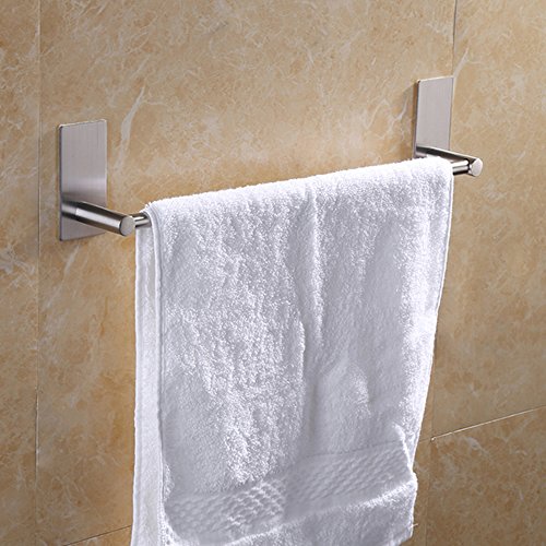 Hotbesteu Adhesivo Toallero Barra Acero Inoxidable Sus304 Estante de Toalla Multifunción Accesorio de Almacenamiento con Barra Montado en La Pared del Baño Fijar sin Taladro 40cm 55cm
