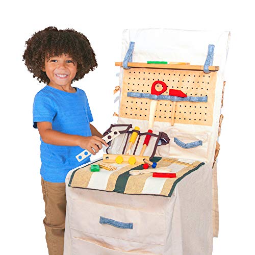 Image of PopOhVer Builder Set - Pretend Fabric Play Builder Set Includes 39 Pieces for Boys Girls Kids- Mom's Choice Gold Award Winner