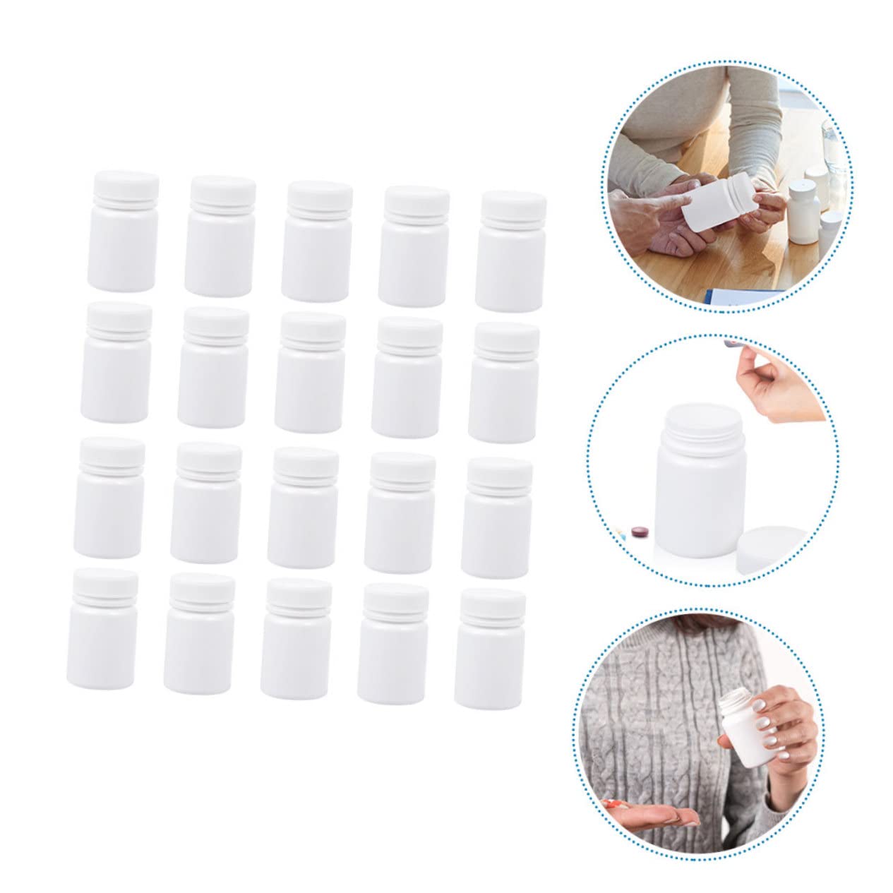 DOITOOL Mini Pastillas 60 Piezas Frasco De Medicina Botella De Medicina En Polvo Medicamento Botella De Vacía Botellas De Vacías Viajar Polietileno Poseedor