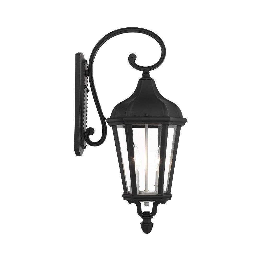Park Avenue 1-Light Outdoor Wall Lantern, Black With Clear Beveled Glass Shade Prvw Vr~162012677