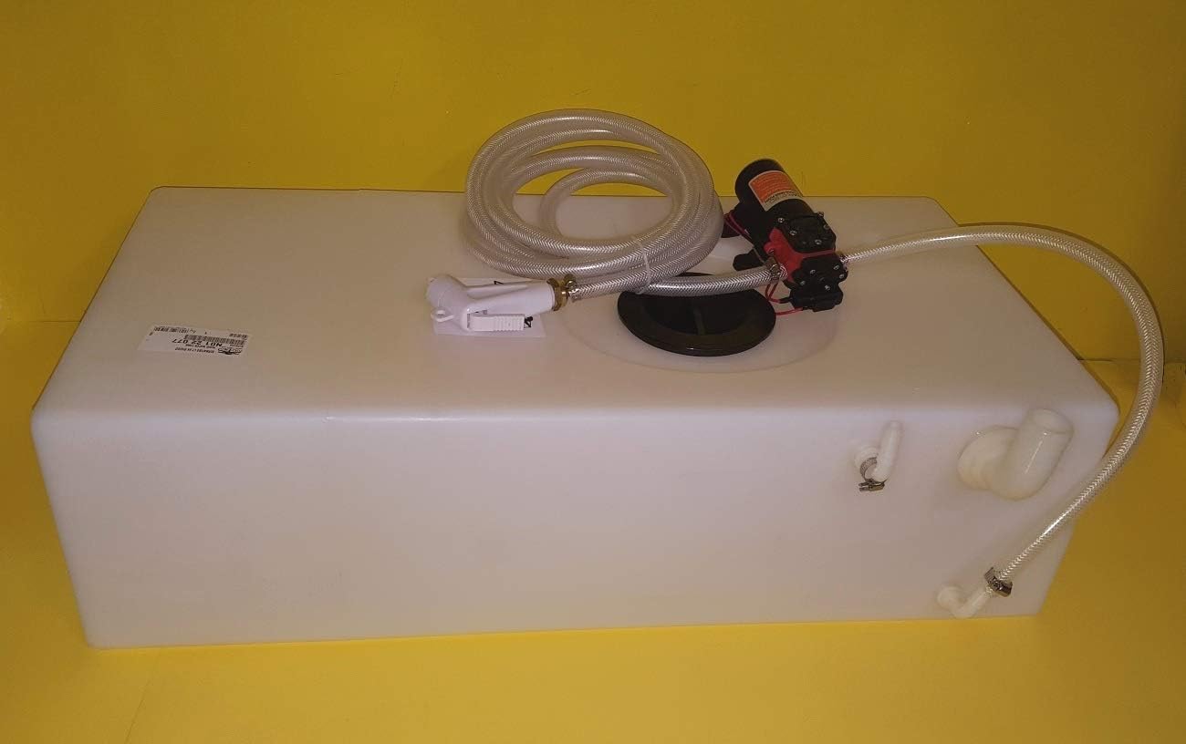 Fonti Snc Depósito de agua de 64 litros con ducha y bomba autoclave de 12 V para barco, caravana