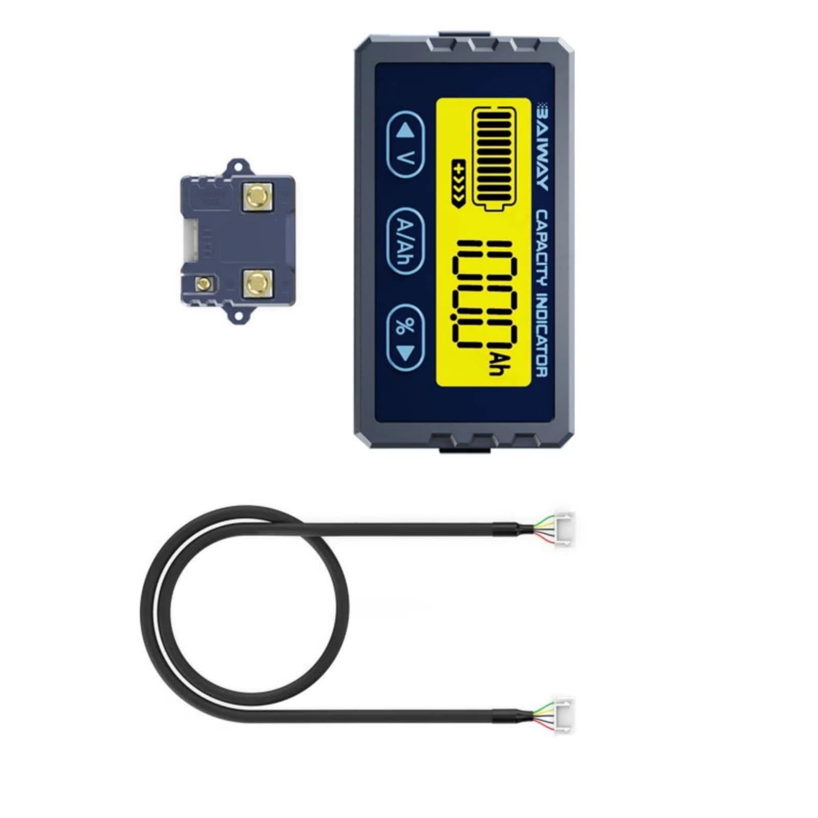 Digital Battery Capacity Monitor for Electric Vehicles with 0-75A / 0-150A Current Measurement Digital Display Coulometer Energy Storage Battery Monitor