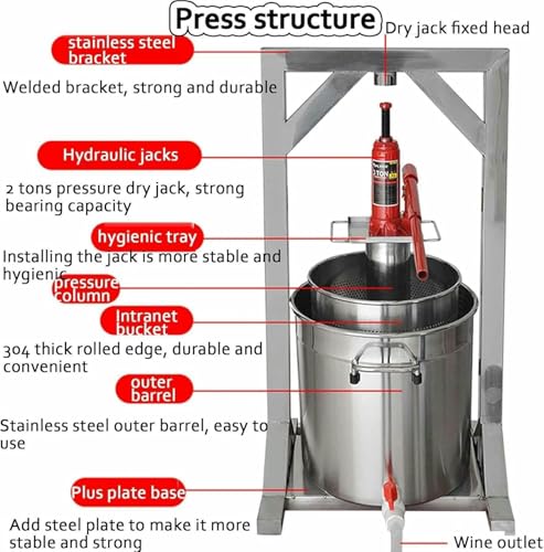 Fruit wine press avec broyeur intégré pour jus et vin