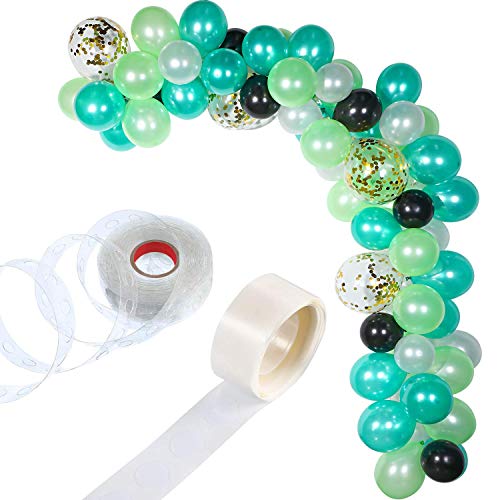 Image of latex Balloon Arch Decoration Kit 112 Pcs (GREEN BLACK WHITE)