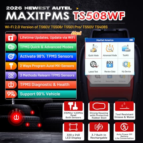 Image of Autel MaxiTPMS TS508WF TPMS Programming Tool, WiFi Ver. of TS508 TS501 Pro