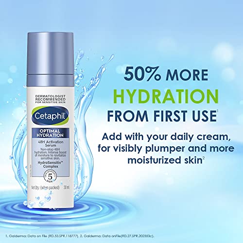 Cetaphil Optimal Hydration Lightweight Serum 30 ml | Fast absorbing | Hyaluronic Acid, Blue Daisy extract, Vitamin B5 | Dermatologist Recommended for Sensitive Skin - Image 3