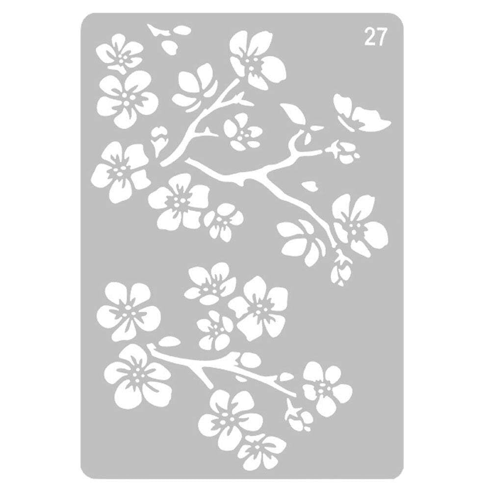 Wudaizhi As Shown 26Cm Flower Branch Diy Craft Layering Stencils Painting Scrapbooking Stamping Embossing Album Paper Card Template