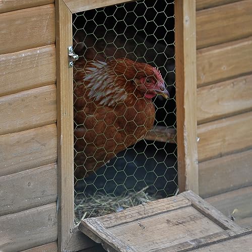 Maschendrahtzaun PVC Beschichtetes Drahtgeflecht, Sechseckgeflecht Verzinkt Hühnerzaun, Funktionaler Zaun für Abgrenzungen im Garten, Metall Gartenzaun 25m Länge x 100cm Höhe, Grün