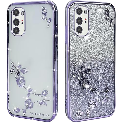 ATISIJIE Funda para Xiaomi Poco X3 GT,Suave TPU [Acabado Brillante con Diamantes Adecuado para niñas y Mujeres Case-Púrpura
