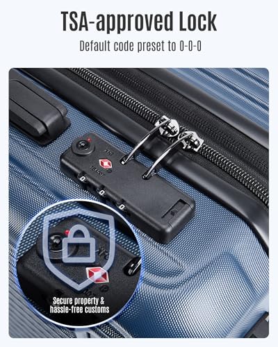 Image of LIGHT FLIGHT 3-Piece Luggage Sets, Expandable Carry On Luggage 22x14x9 Airline Approved, Hardside Carry On Suitcases with Wheels, TSA Lock Travel Luggage Sets, Royal Blue