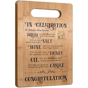 Housewarming Gifts: New Home Cutting Board for Happy New House, First Home Gifts for Neighbor, Friends & Realtor Housewarming Gifts New Home Cutting Board for Happy New House First Home Gifts for Neighbor Friends Realtor
