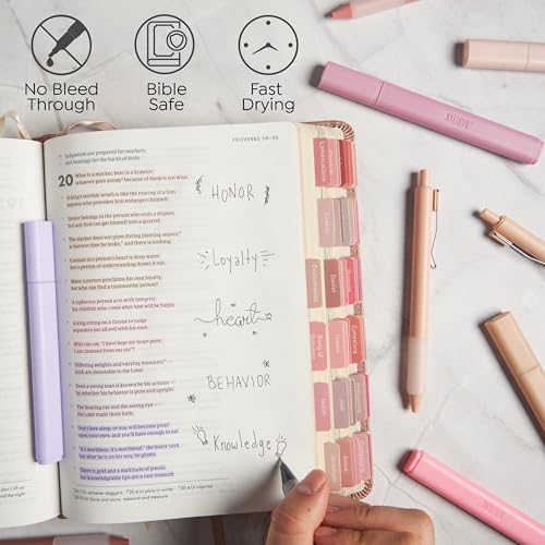 Image of BLIEVE - Aesthetic Highlighters and Gel Pens With Soft Ink and Chisel Tip, Bible Highlighters and Pens No Bleed, Dry Fast Easy to Hold, for Bible Journaling Planner School Supplies (MORANDI)